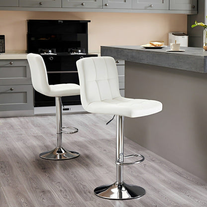 Set of 2 Ergonomic Adjustable Swivel Bar Stools