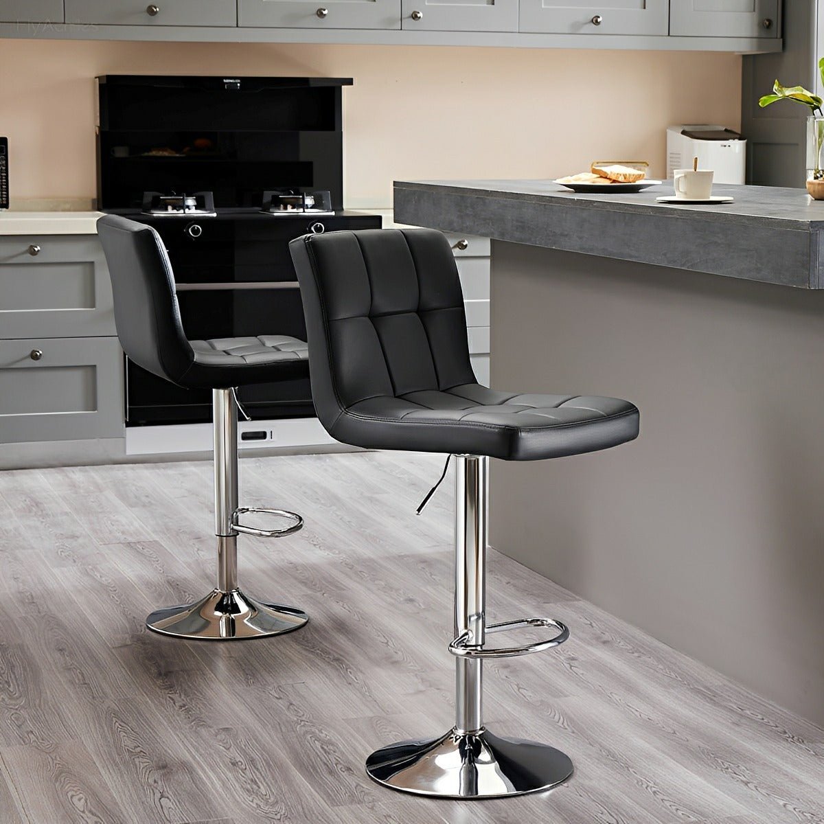 Set of 2 Ergonomic Adjustable Swivel Bar Stools