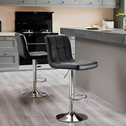 Set of 2 Ergonomic Adjustable Swivel Bar Stools