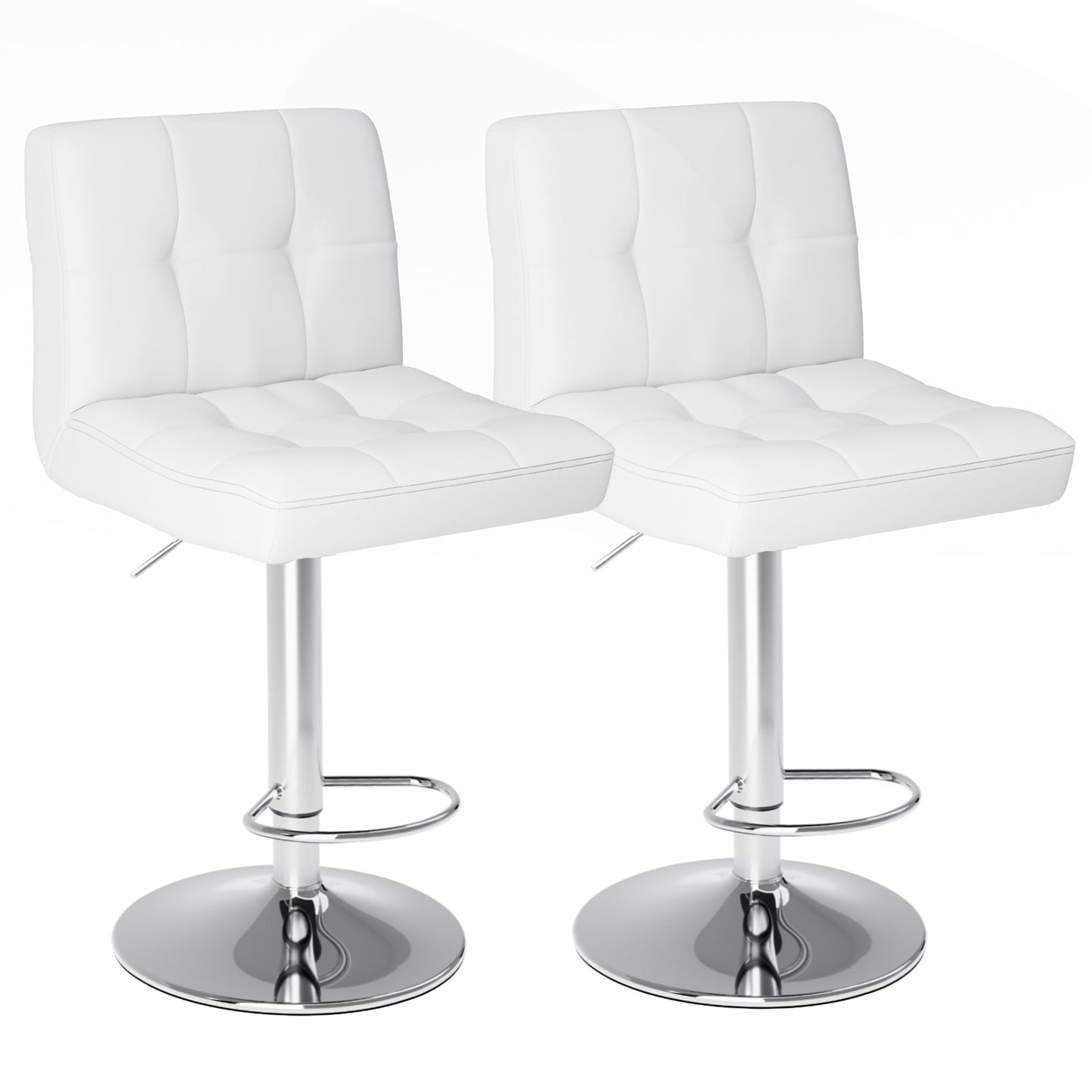 Set of 2 Ergonomic Adjustable Swivel Bar Stools