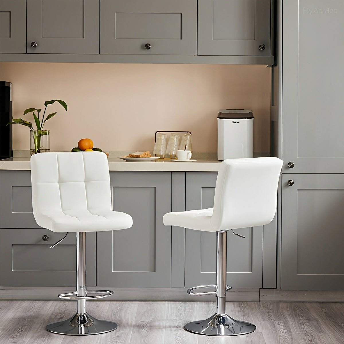 Set of 2 Ergonomic Adjustable Swivel Bar Stools - Flare Shack