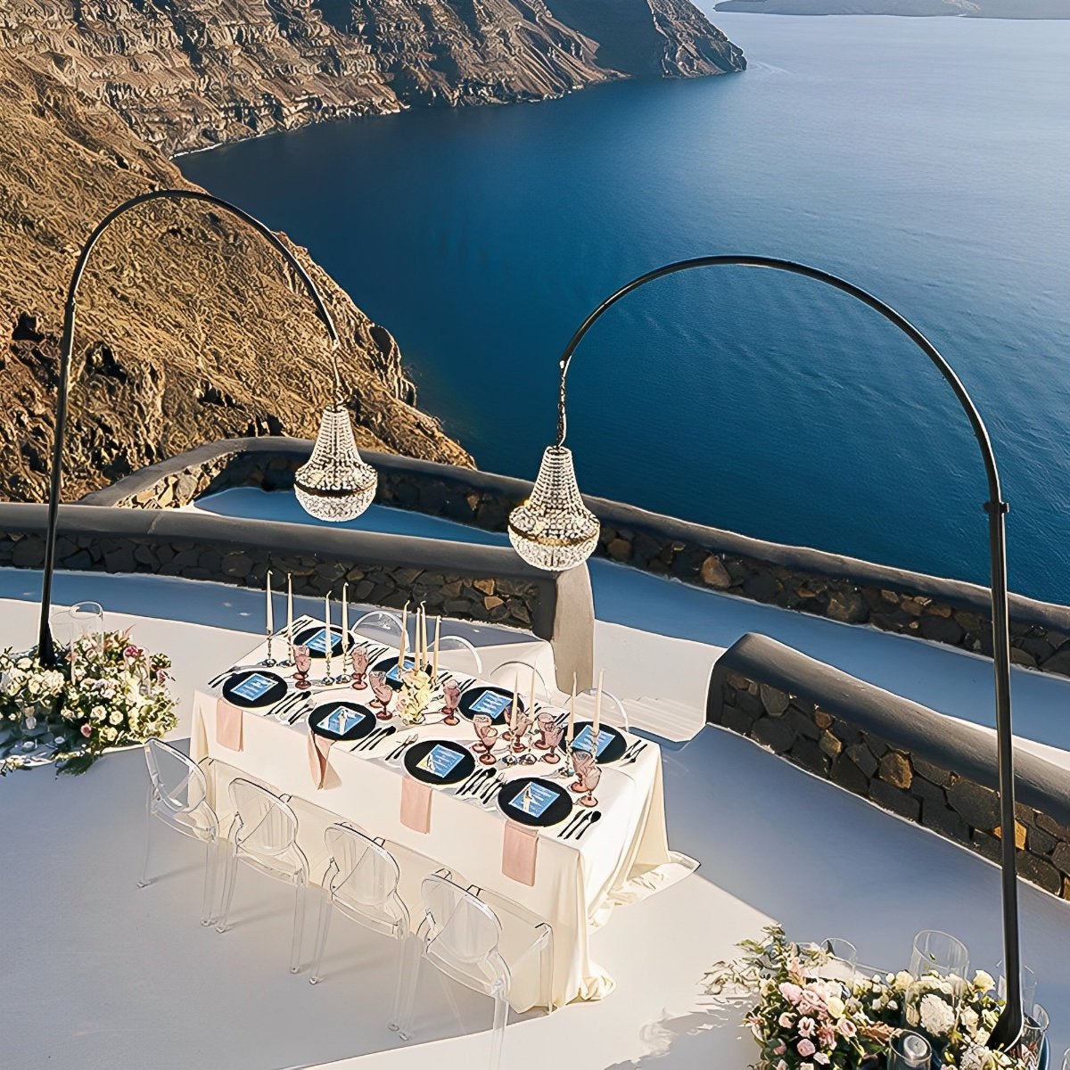 Set of 2 Luxury Waterproof Outdoor Wedding Crystal Chandeliers