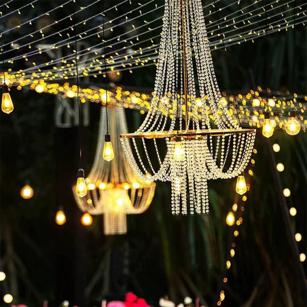 Set of 2 Luxury Waterproof Outdoor Wedding Crystal Chandeliers - Flare Shack