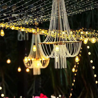 Set of 2 Luxury Waterproof Outdoor Wedding Crystal Chandeliers - Flare Shack