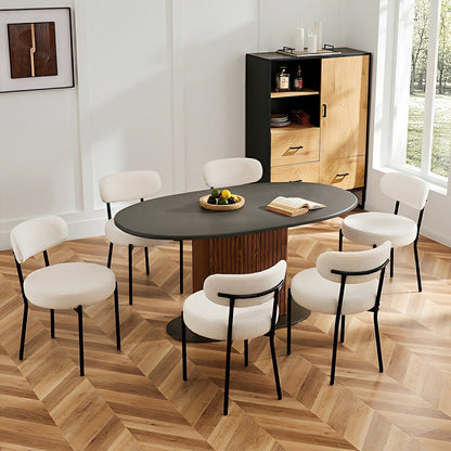 Set of 2 Upholstered Dining Chairs – Steel Frame, Padded Seat