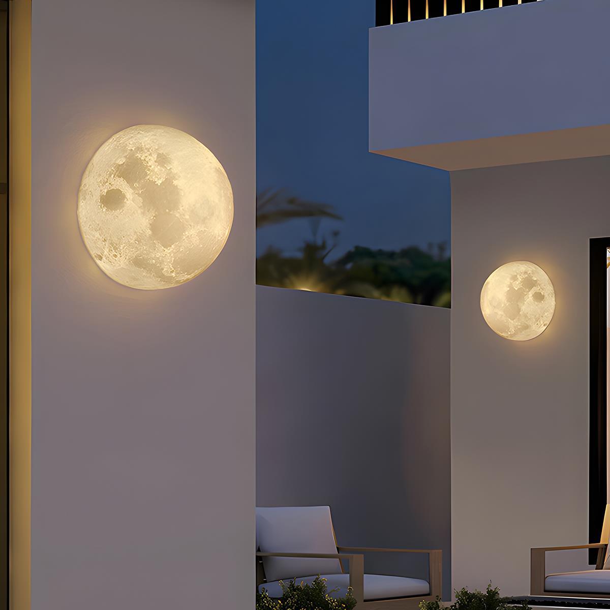 Hemisphere Moon Waterproof Outdoor Porch LED Exterior Wall Lights