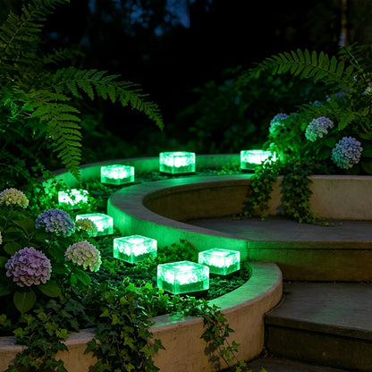Solar Outdoor Square Ice Brick Cube LED Waterproof Lawn Lights - Flare Shack