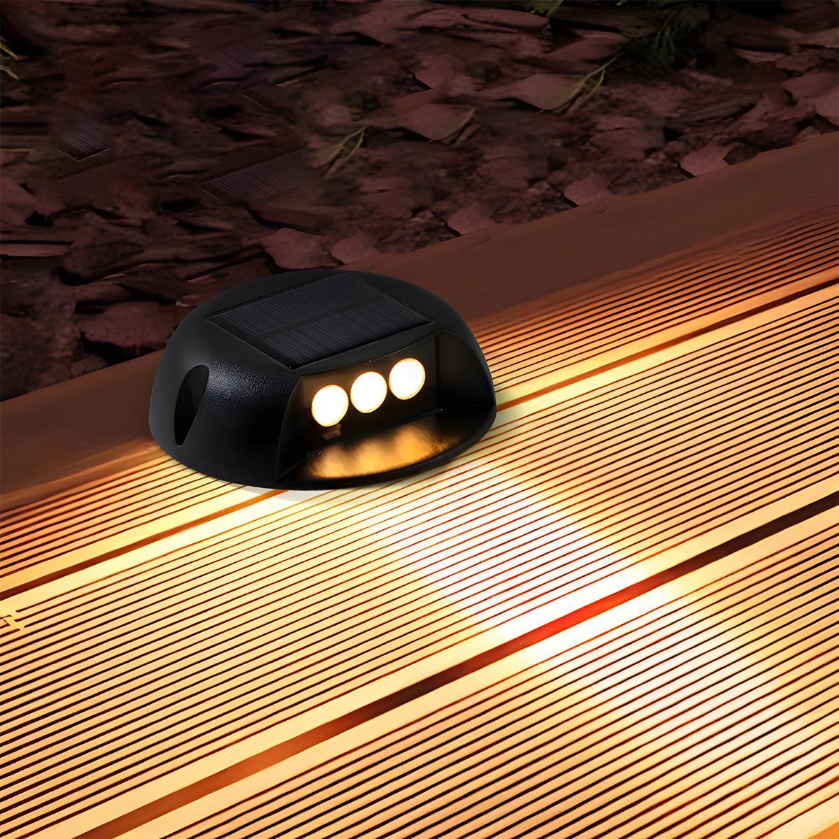 Solar Outdoor Waterproof RGB LED Step Deck Lights Star Stairs