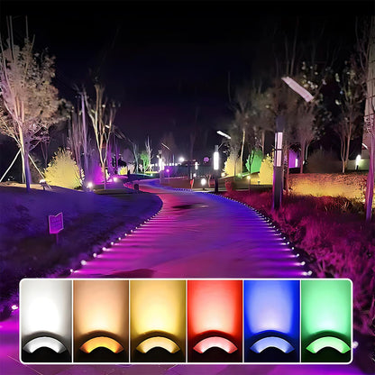 Solar Outdoor Waterproof RGB LED Step Deck Lights Star Stairs