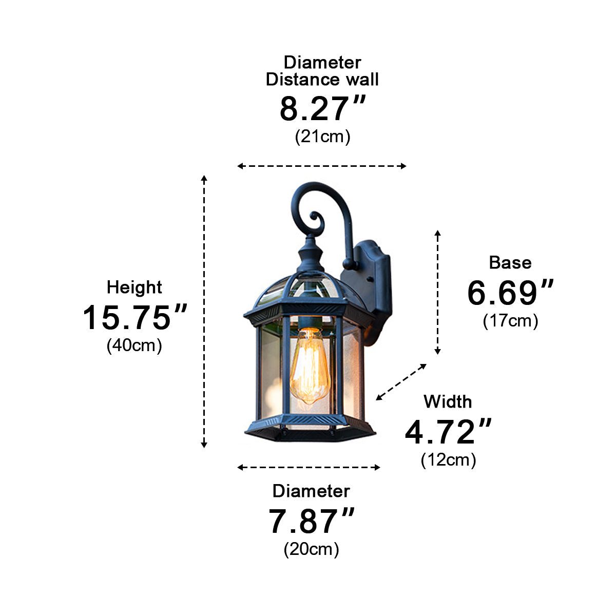 Rustic Gazebo Waterproof Outdoor LED Porch Wall Lights