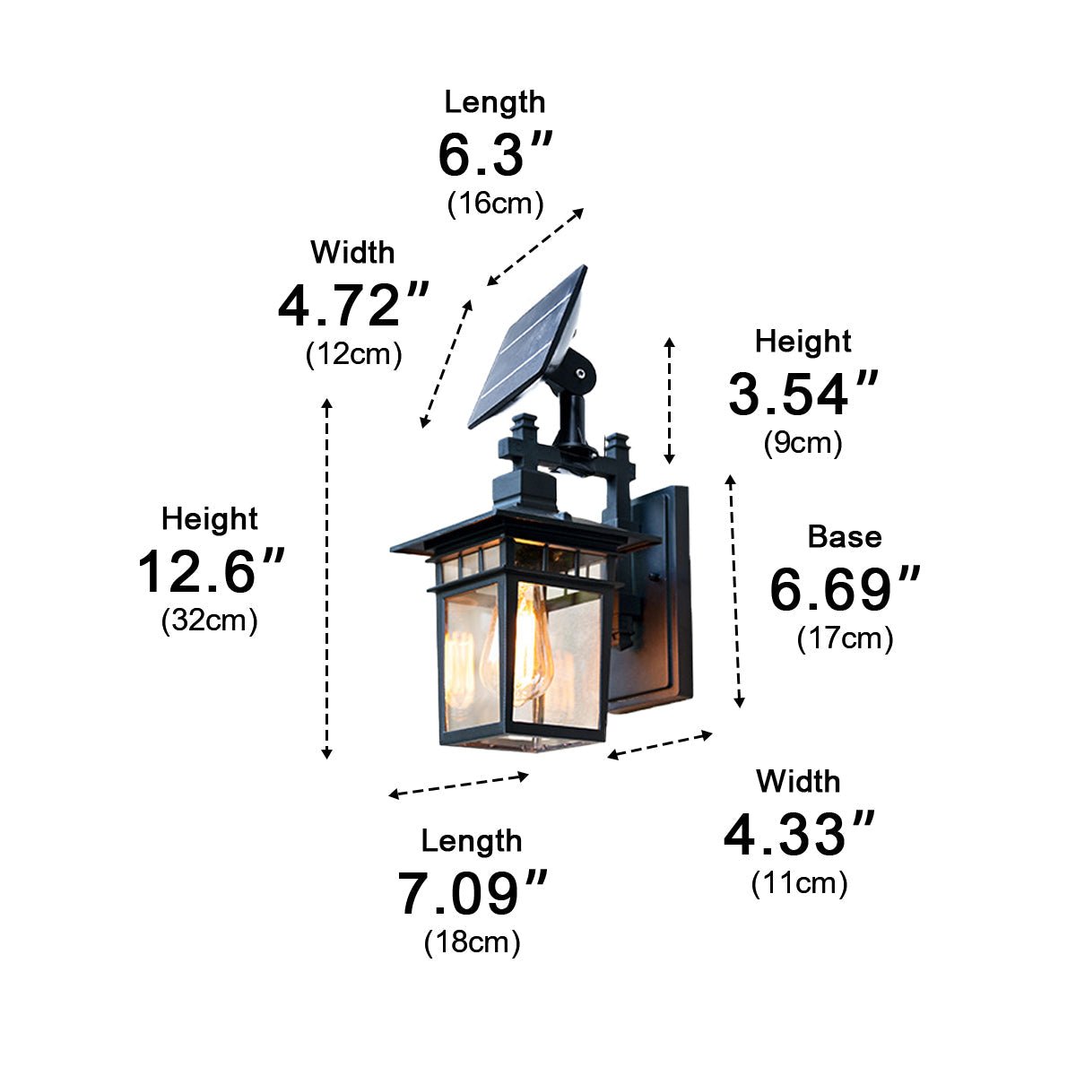 Rustic Square Waterproof Outdoor LED Porch Wall Light