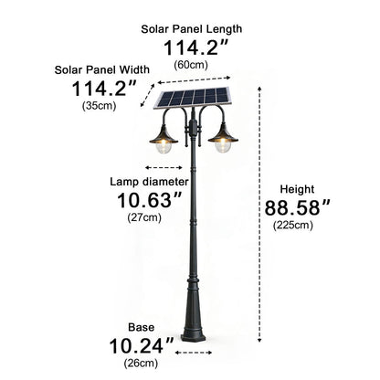 Solar Vintage Waterproof Flared LED Outdoor Pathway Pole Lights