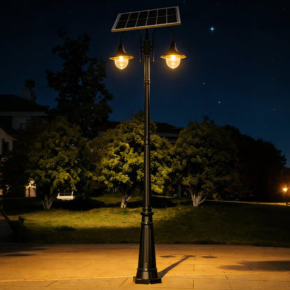Solar Vintage Waterproof Flared LED Outdoor Pathway Pole Lights - Flare Shack