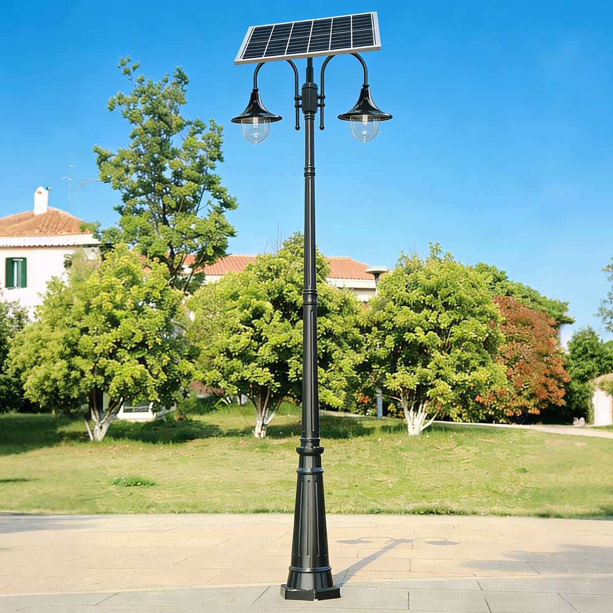 Solar Vintage Waterproof Flared LED Outdoor Pathway Pole Lights