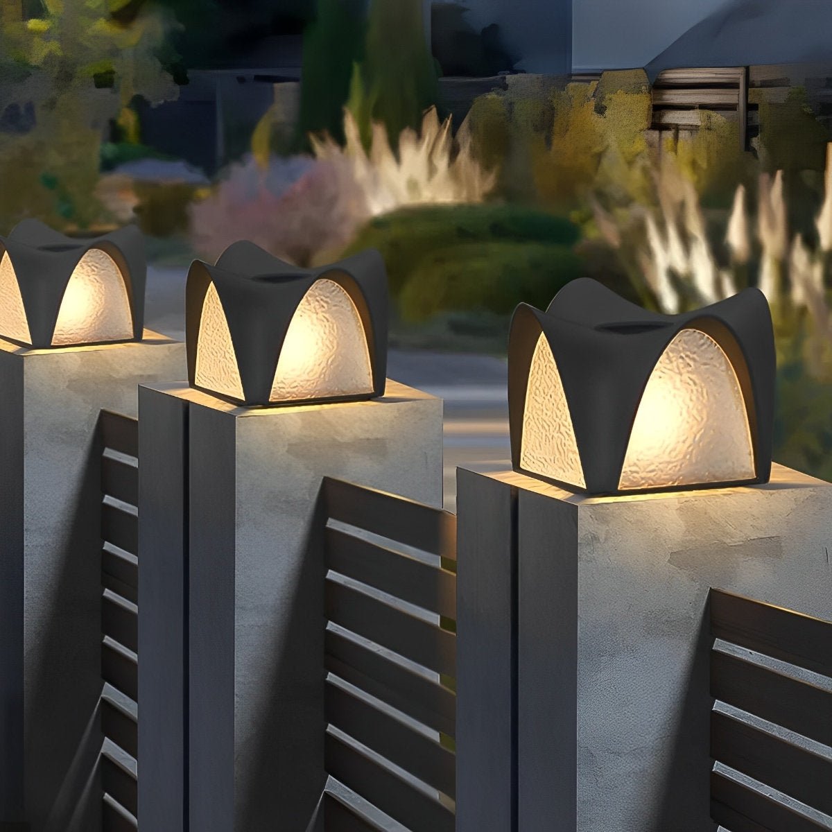 Solar Waterproof Black LED Outdoor Post Light - Flare Shack
