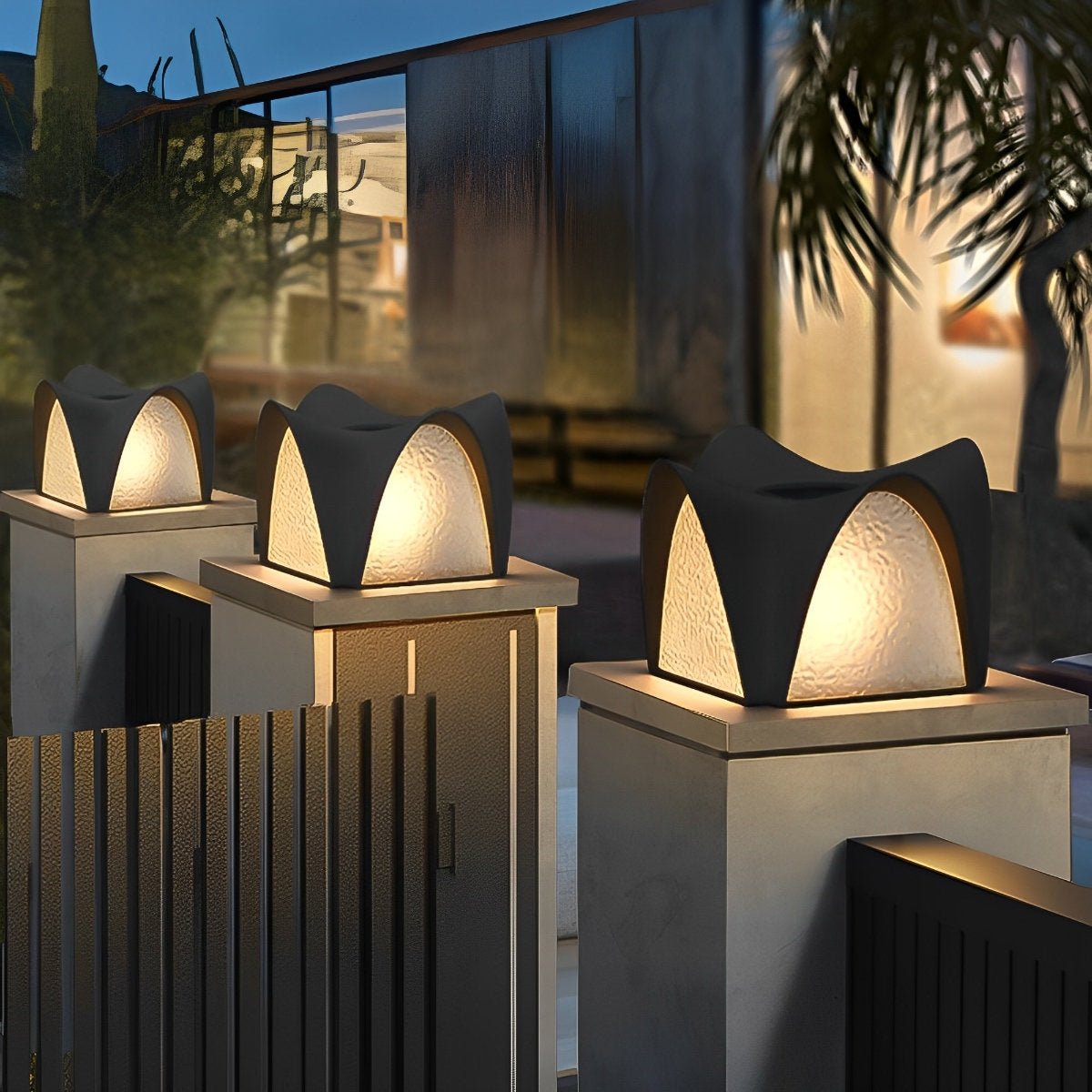 Solar Waterproof Black LED Outdoor Post Light - Flare Shack