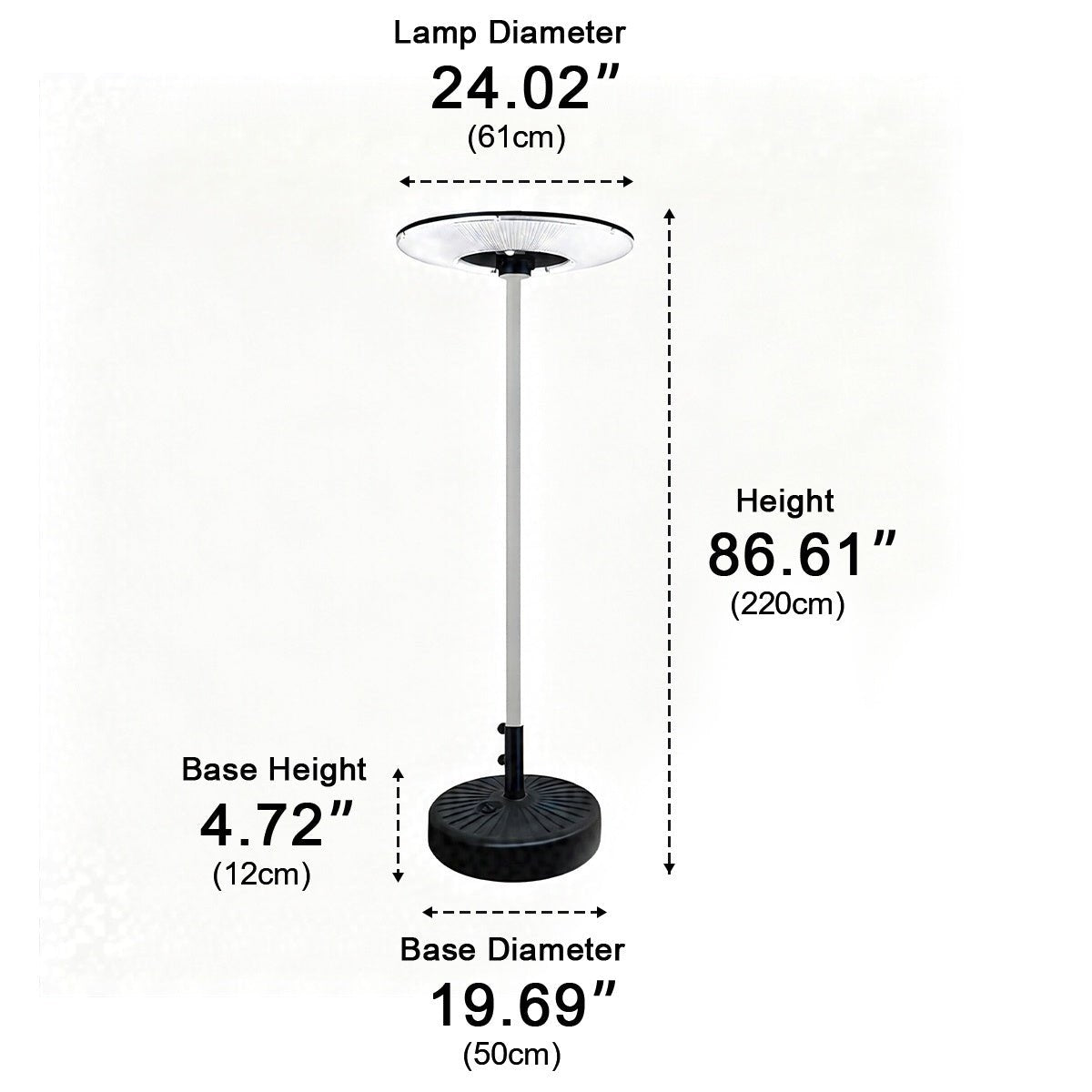 Solar Waterproof Dish Moving & Lifting Outdoor LED Floor Lamps