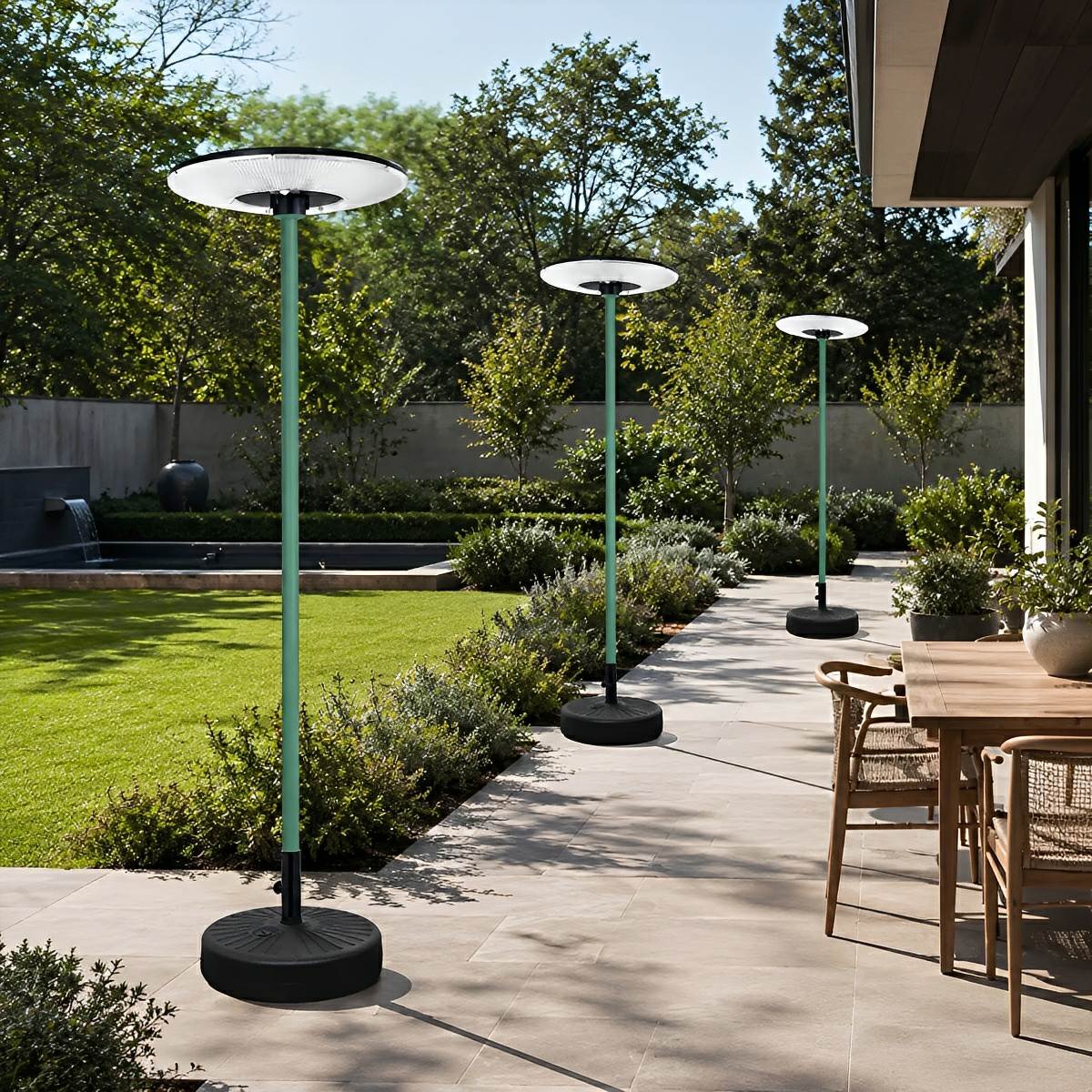 Solar Waterproof Dish Moving & Lifting Outdoor LED Floor Lamps