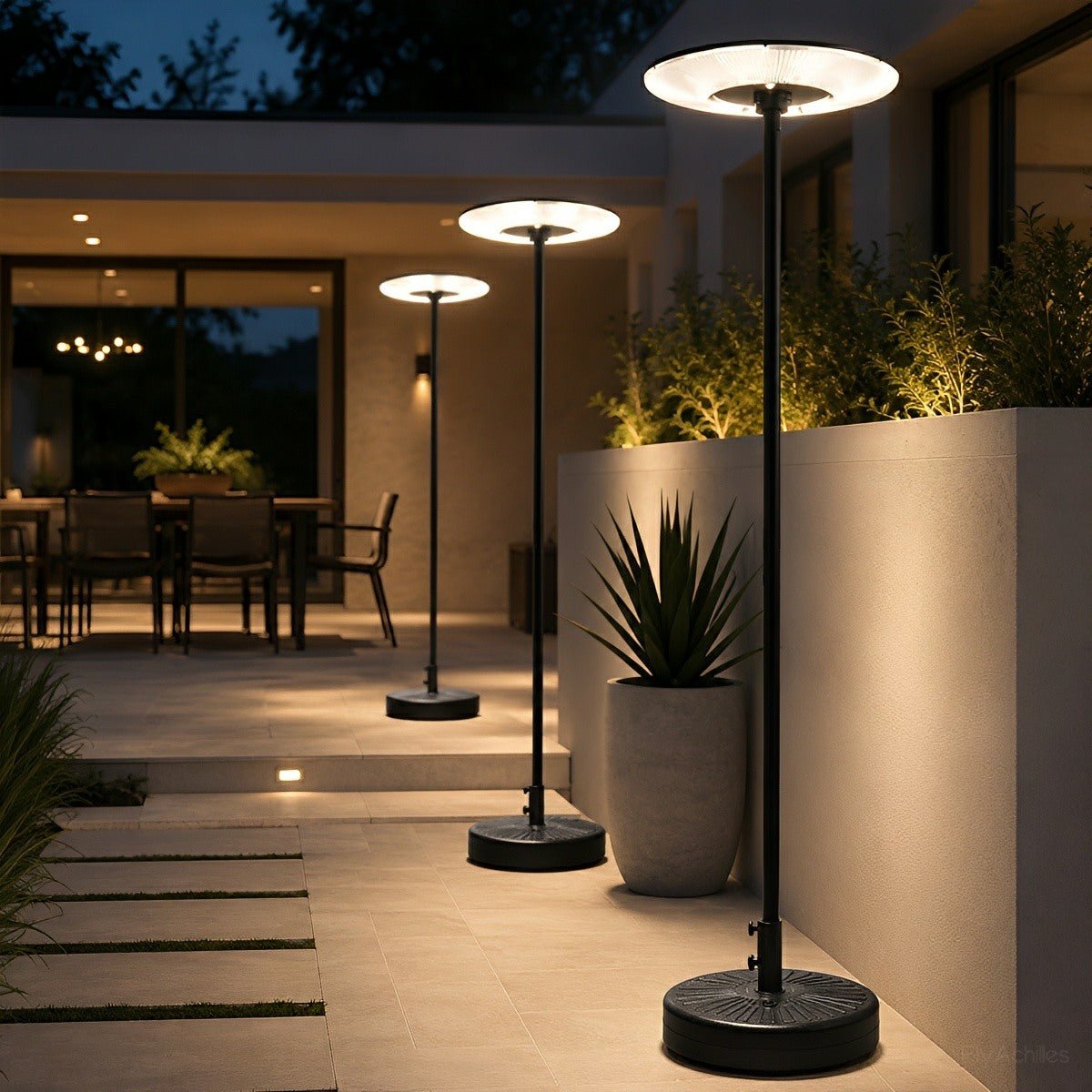 Solar Waterproof Dish Moving & Lifting Outdoor LED Floor Lamps