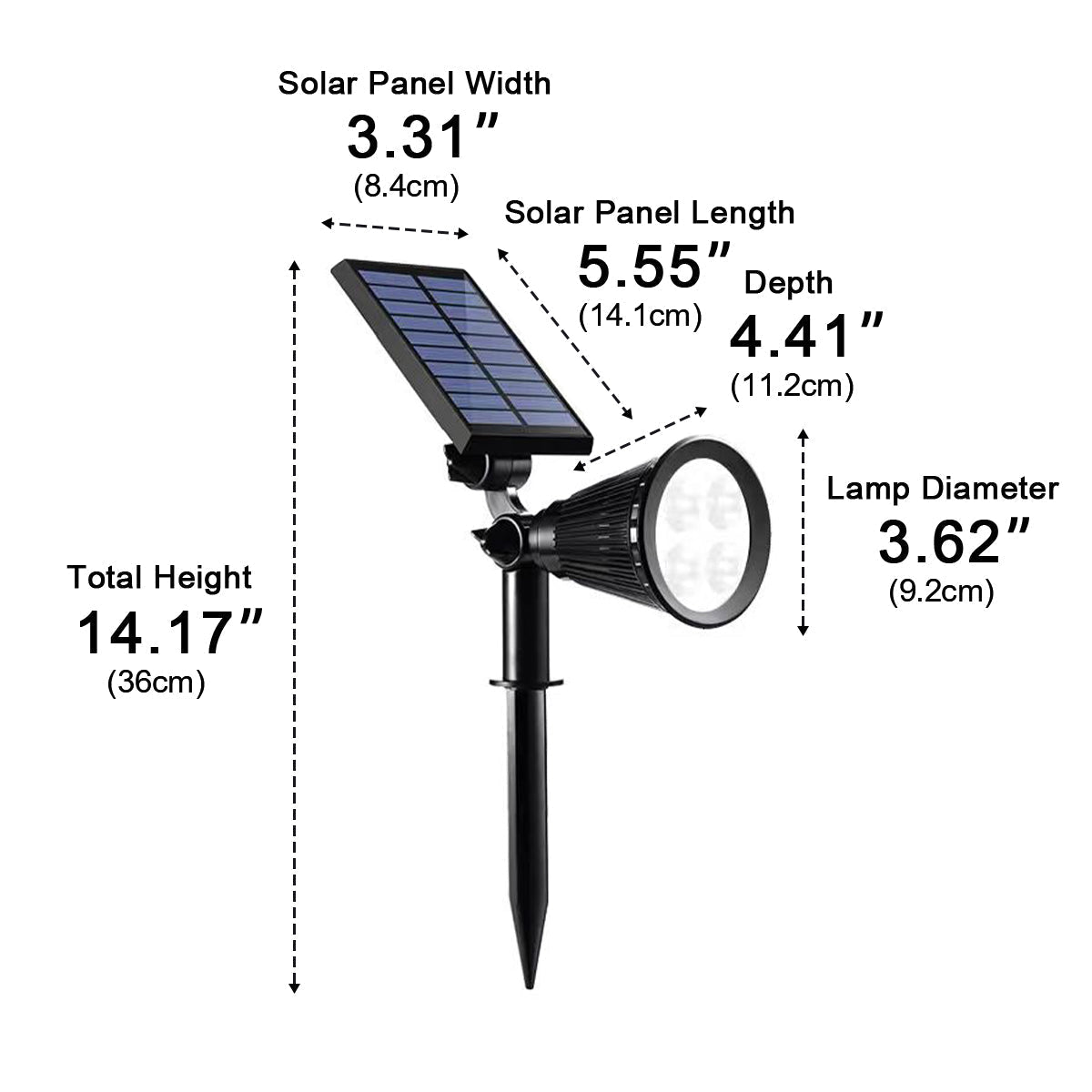 Solar Waterproof LED Landscape Tree Lighting Outdoor Spot Light