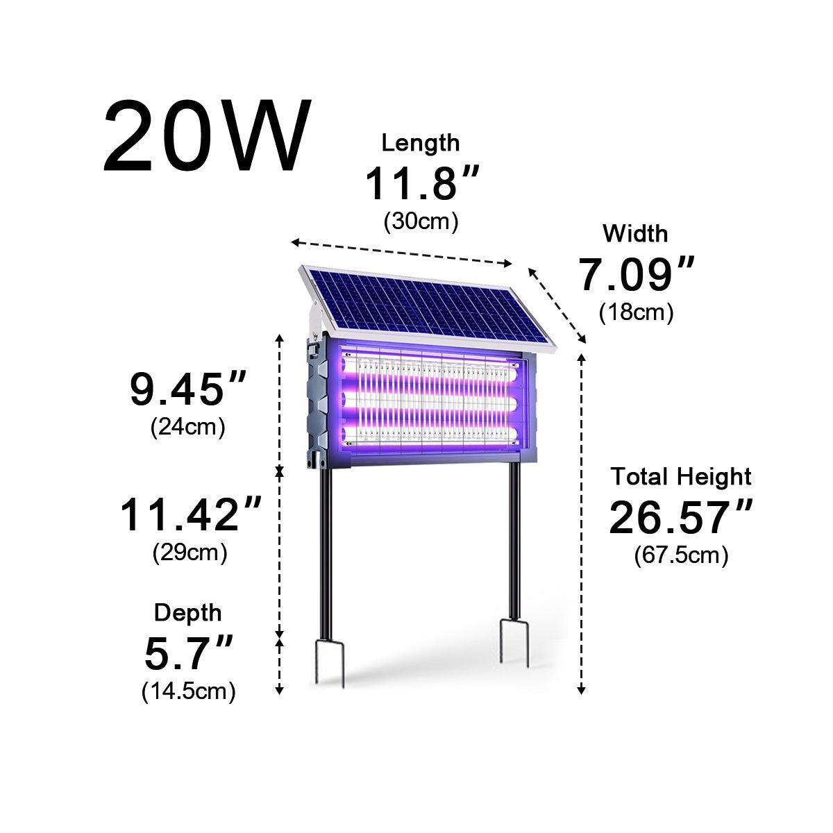 Solar Waterproof LED Outdoor Lawn Mosquito Bug Zapper Killer Lights