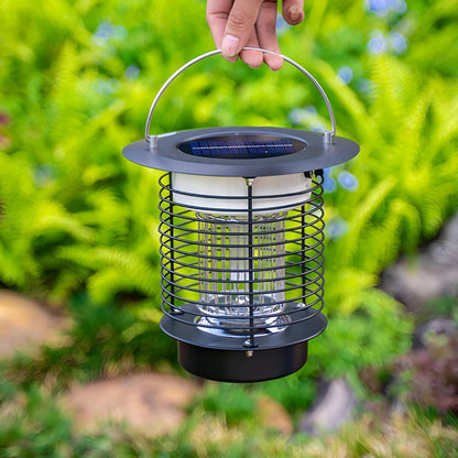 Solar Waterproof LED Outdoor Mosquito Bug Zapper Killer Hanging Lantern Rechargeable