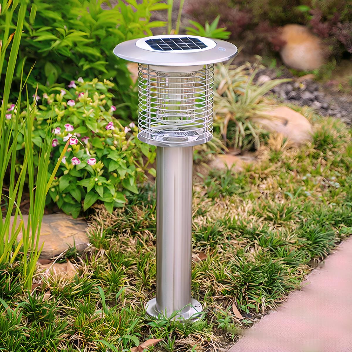 Solar Waterproof LED Outdoor Mosquito Bug Zapper Killer Lawn Pillar Lights - Flare Shack