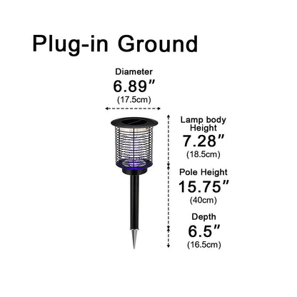 Solar Waterproof LED Outdoor Mosquito Bug Zapper Killer Lawn Pillar Lights