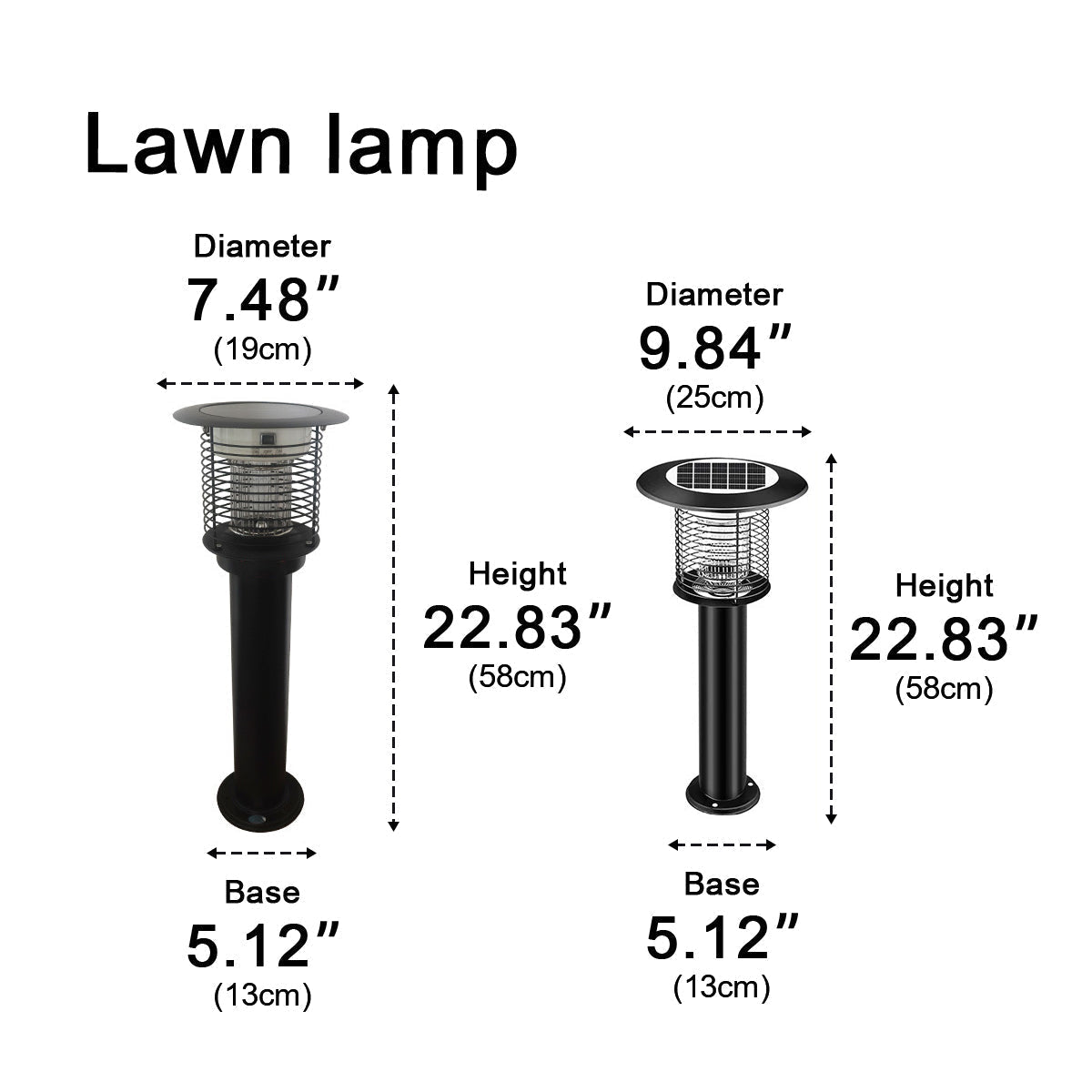 Solar Waterproof LED Outdoor Mosquito Bug Zapper Killer Lawn Pillar Lights