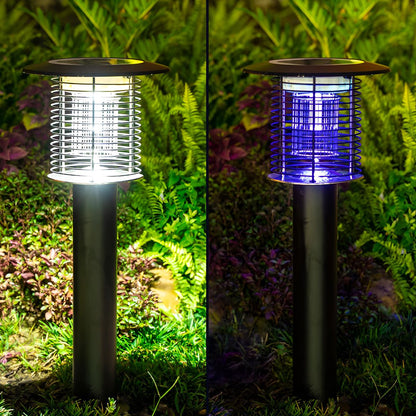 Solar Waterproof LED Outdoor Mosquito Bug Zapper Killer Lawn Pillar Lights