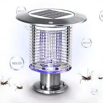 Solar Waterproof LED Outdoor Mosquito Bug Zapper Killer Post light Rechargeable
