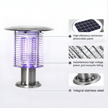Solar Waterproof LED Outdoor Mosquito Bug Zapper Killer Post light Rechargeable