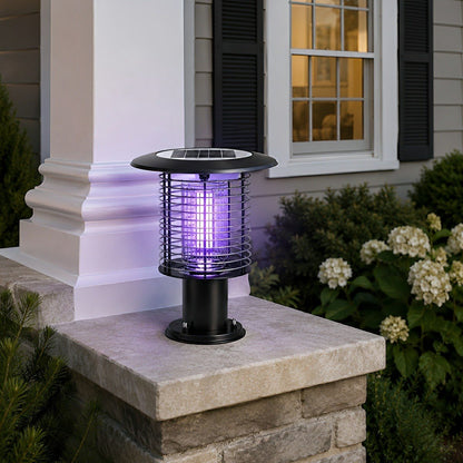 Solar Waterproof LED Outdoor Mosquito Bug Zapper Killer Post light Rechargeable