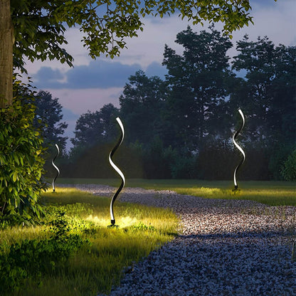 Solar Waterproof Minimalist Spiral Outdoor LED Landscape Lawn Lights - Flare Shack