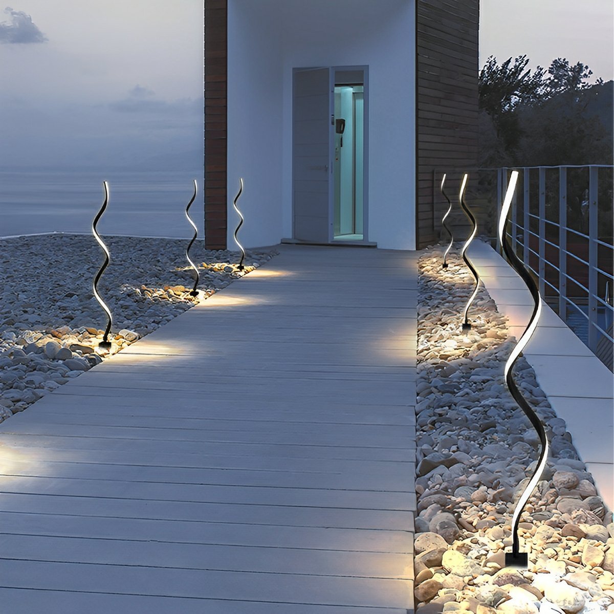 Waterproof Minimalist Spiral Outdoor LED Landscape Lawn Lights