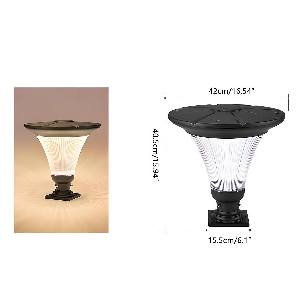 Solar Waterproof Modern Conical LED Outdoor Post Lights - Flare Shack