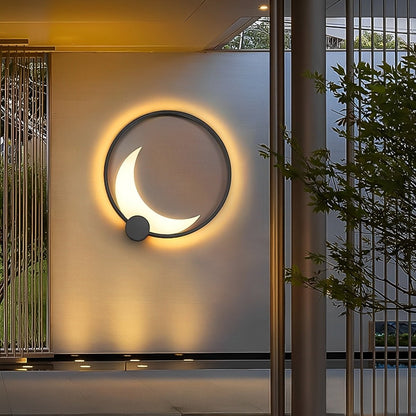 Solar Waterproof Moon LED Round Outdoor Wall Sconces - Flare Shack