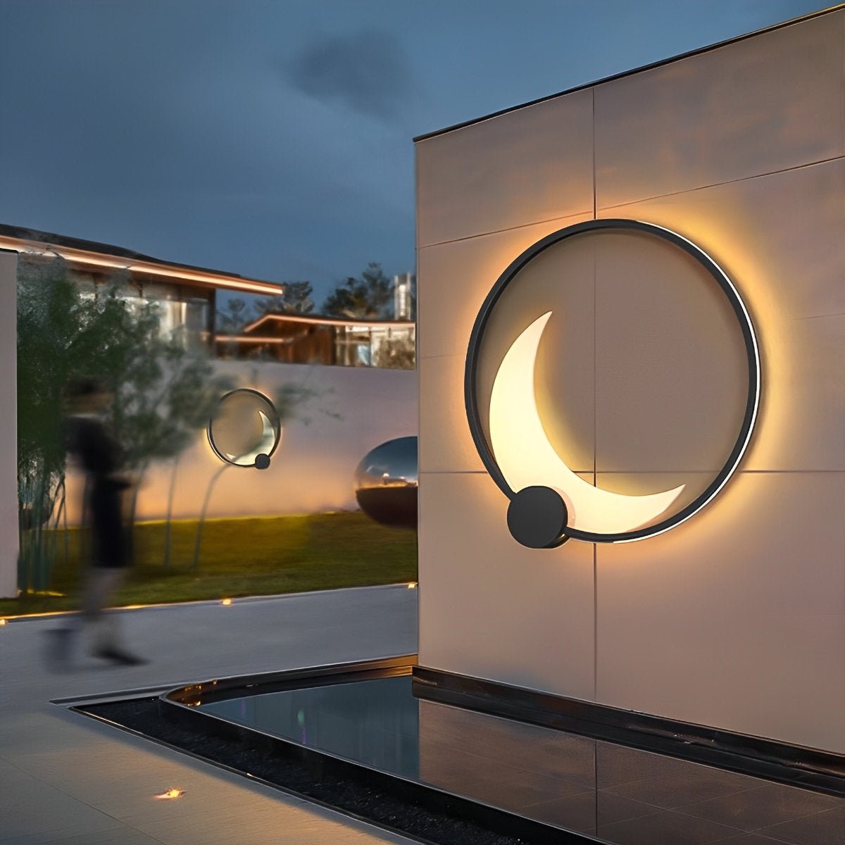 Solar Waterproof Moon LED Round Outdoor Wall Sconces - Flare Shack