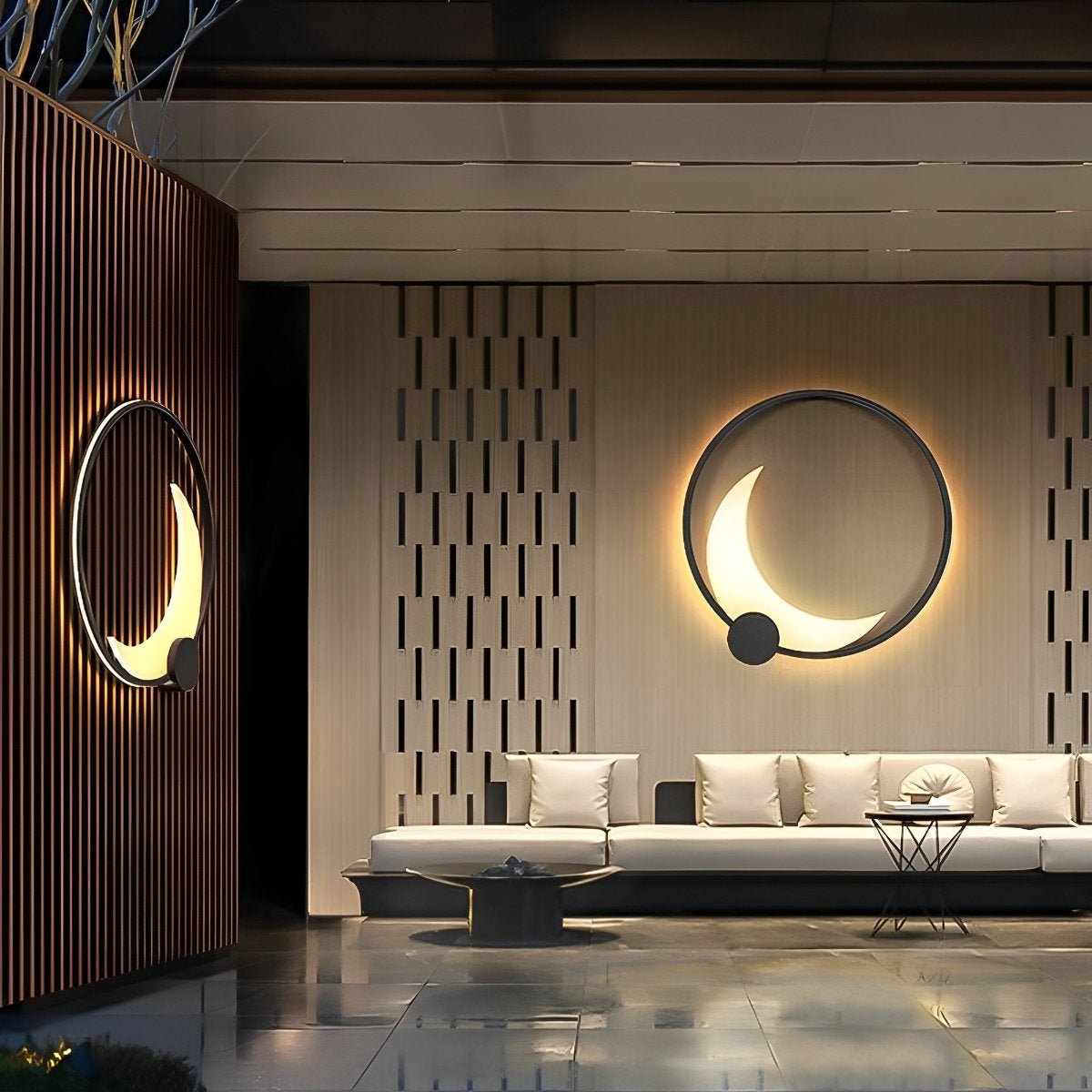 Solar Waterproof Moon LED Round Outdoor Wall Sconces - Flare Shack