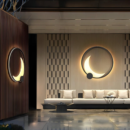 Solar Waterproof Moon LED Round Outdoor Wall Sconces - Flare Shack