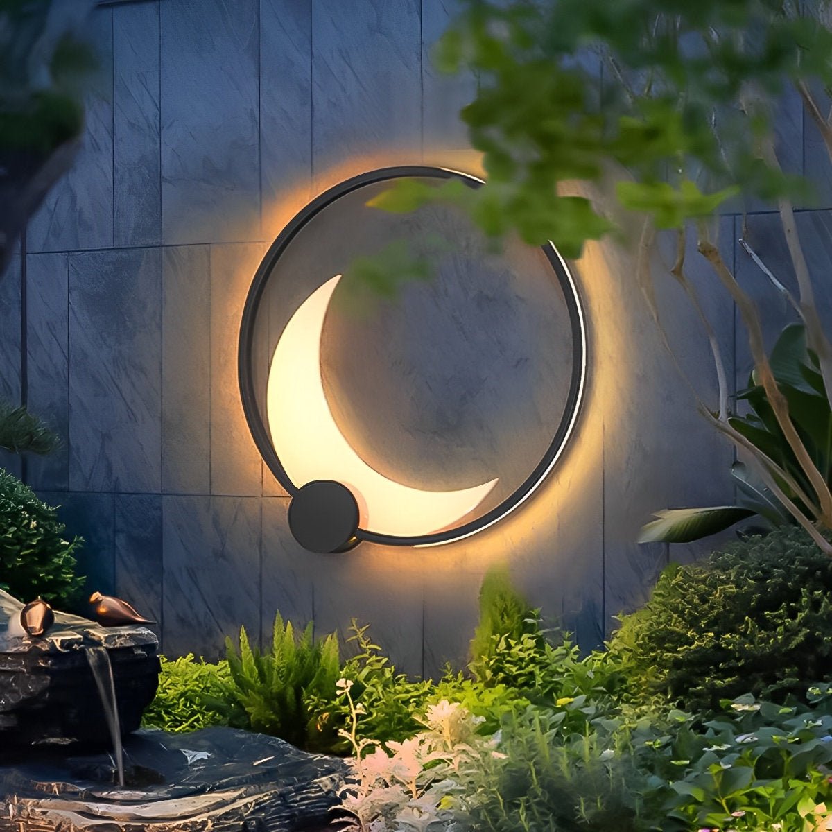 Solar Waterproof Moon LED Round Outdoor Wall Sconces - Flare Shack