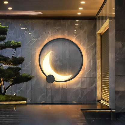 Solar Waterproof Moon LED Round Outdoor Wall Sconces - Flare Shack