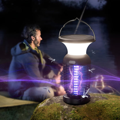 Solar Waterproof Outdoor Mosquito Bug Zapper Killer LED Hanging Lantern Lights