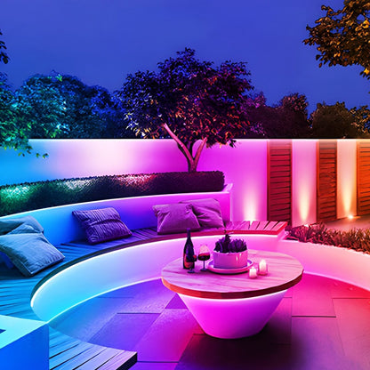 Solar Waterproof Outdoor RGB Atmosphere Streamer Linear LED Strip Light 16.85 Ft