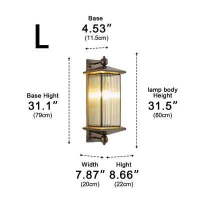 Waterproof Rustic Copper Outdoor LED Porch Wall Lights