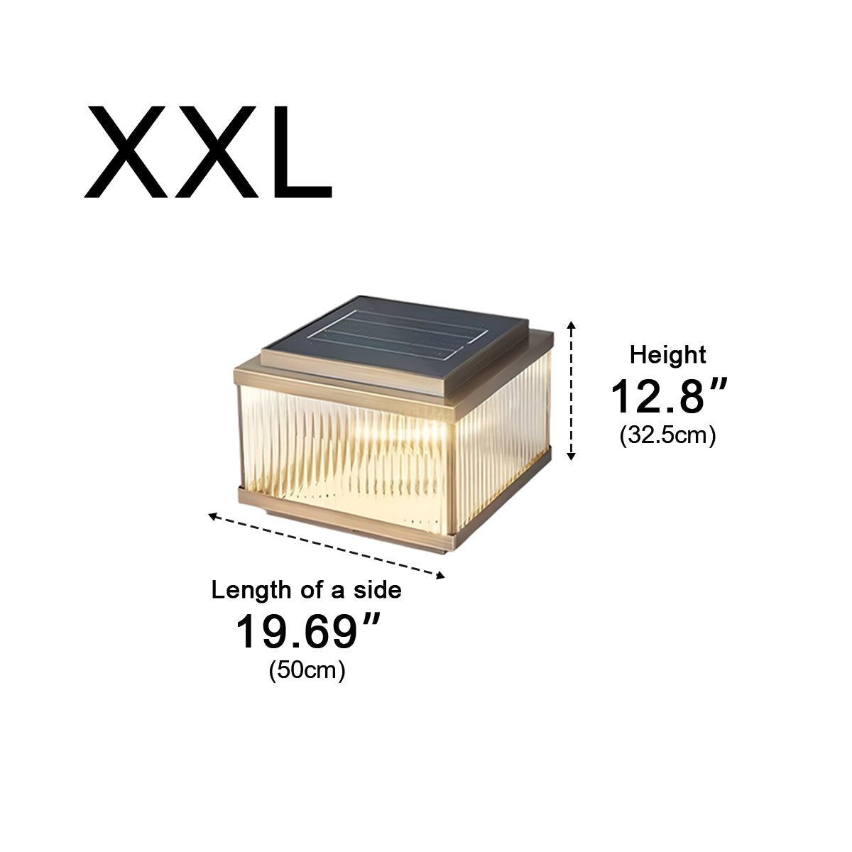 Solar Waterproof Square Vintage Copper LED Outdoor Post Light