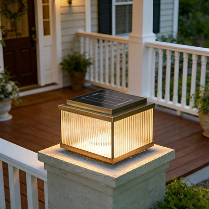 Solar Waterproof Square Vintage Copper LED Outdoor Post Light - Flare Shack