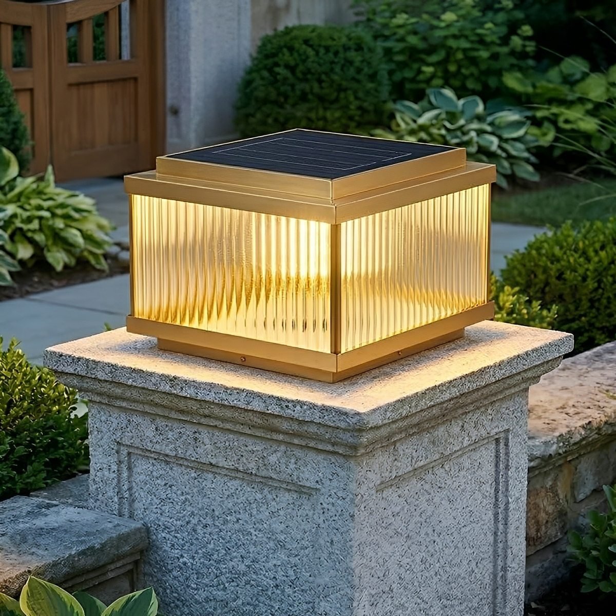 Solar Waterproof Square Vintage Copper LED Outdoor Post Light - Flare Shack