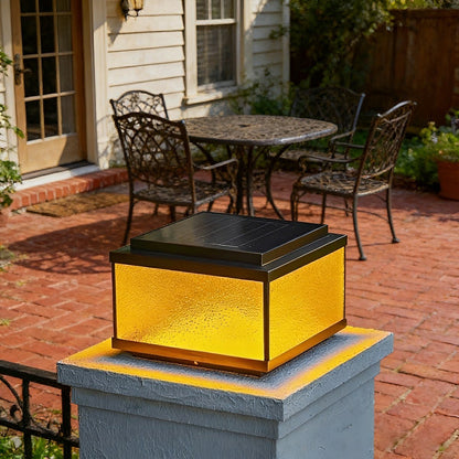 Solar Waterproof Square Vintage Copper LED Outdoor Post Light - Flare Shack