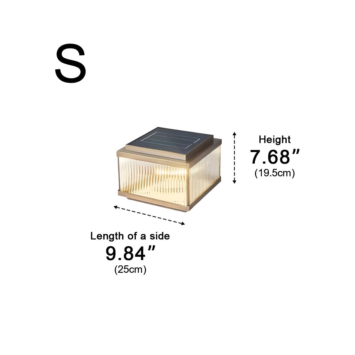 Solar Waterproof Square Vintage Copper LED Outdoor Post Light
